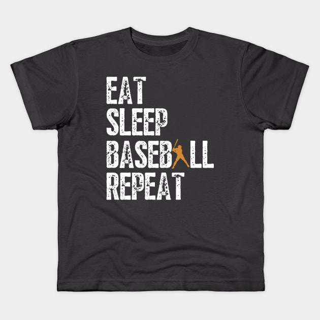 Eat Sleep Baseball Repeat, Funny Baseball Players Kids Boys Kids T-Shirt by Just Me Store